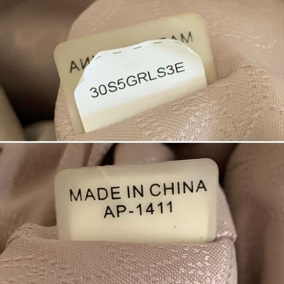 Michael Kors Riley Large Satchel Python Embossed Leather Handbag Brown, Tan - Picture 8 of 12